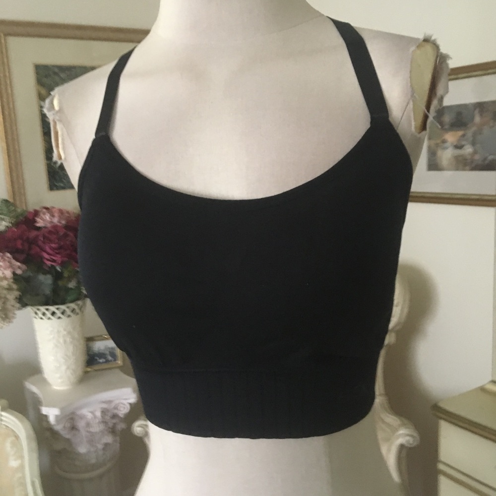Flex black racer back sports bra L